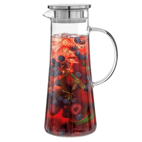 1500ml glass water pitche with ss lid