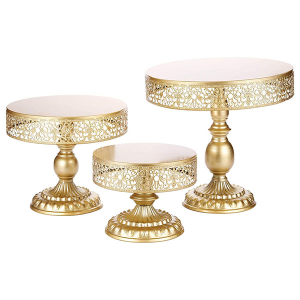 3 Pcs Metal Round Cake Stands Set