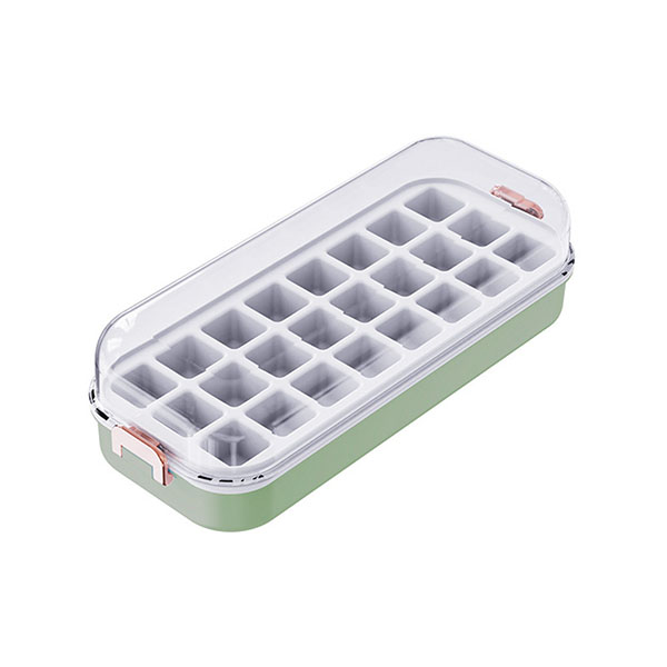 Silicone Ice Cube Tray with Lid and Bin for Freezer