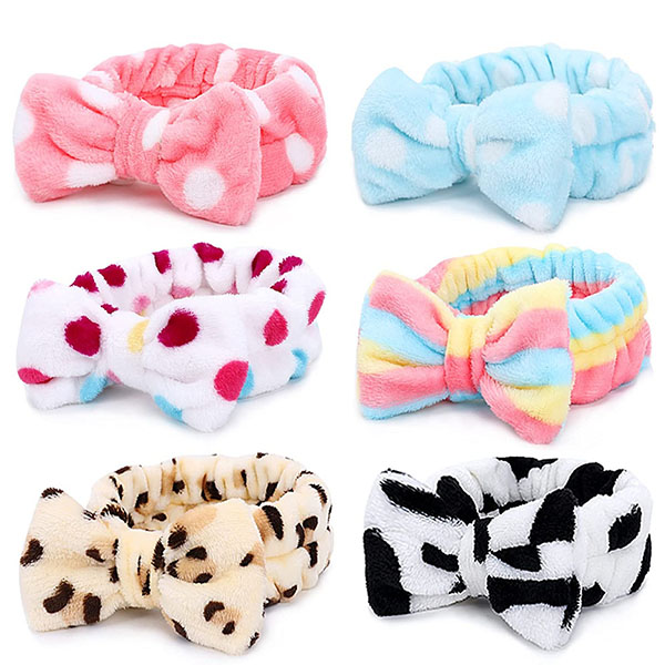  Fleece Bowknot Shower Elastic Hair Band