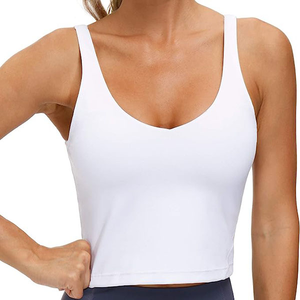 Womens' Sports Bra Longline Wirefree Padded with Medium Supp