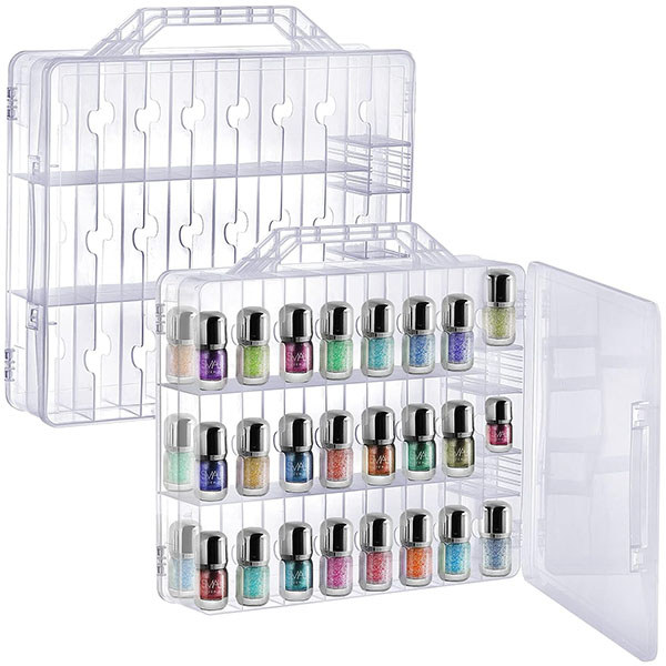 Double Side Universal Clear Nail Polish Organizer Box