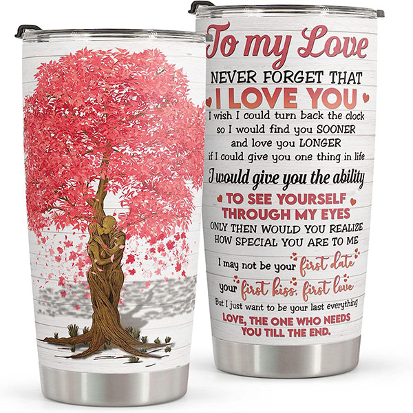 Stainless Steel Love Tree Tumbler 20oz Gift