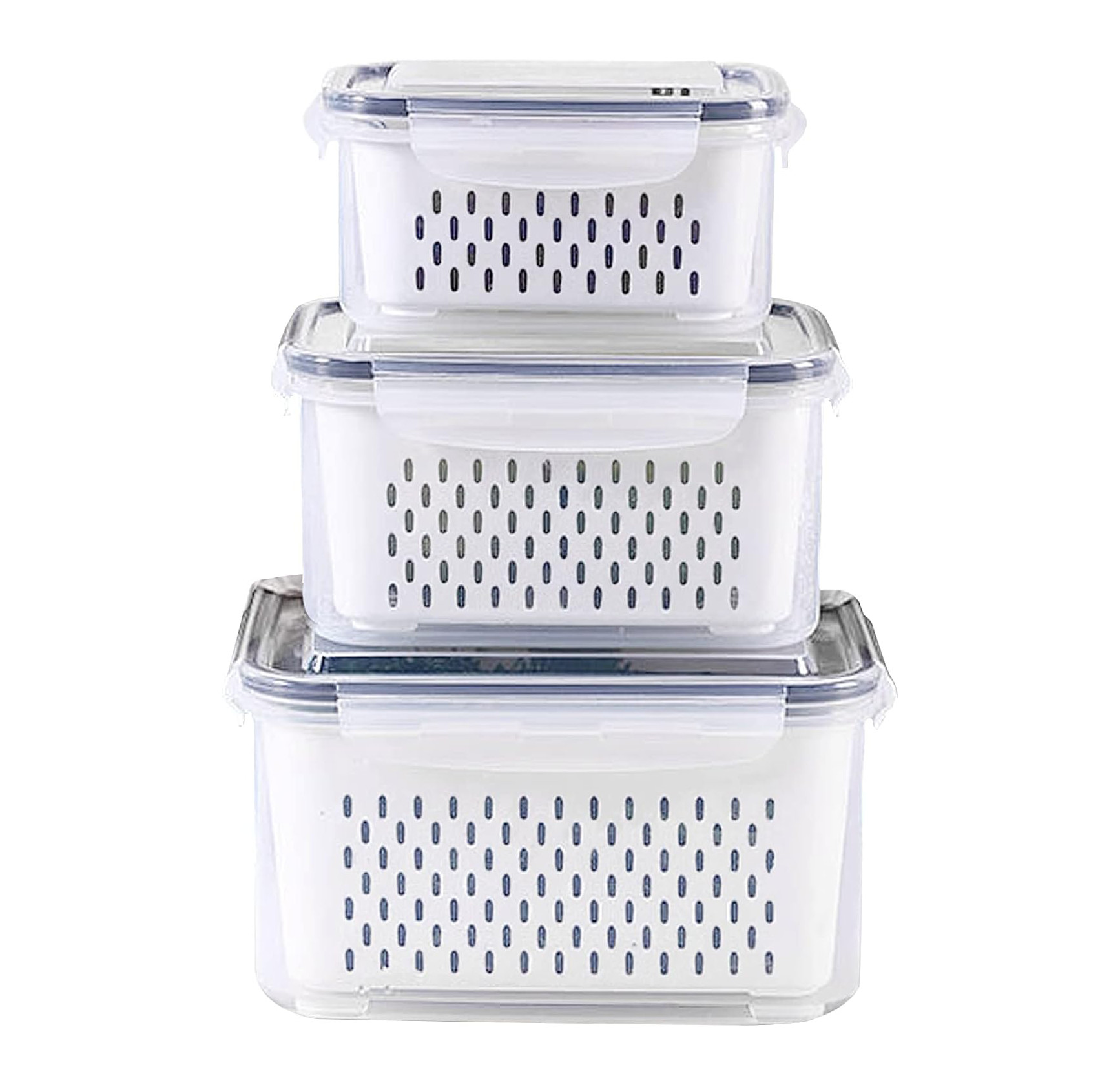 3Pack Fridge Food Storage Container Set with Strainer